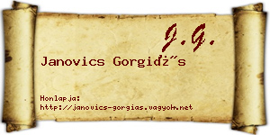 Janovics Gorgiás névjegykártya